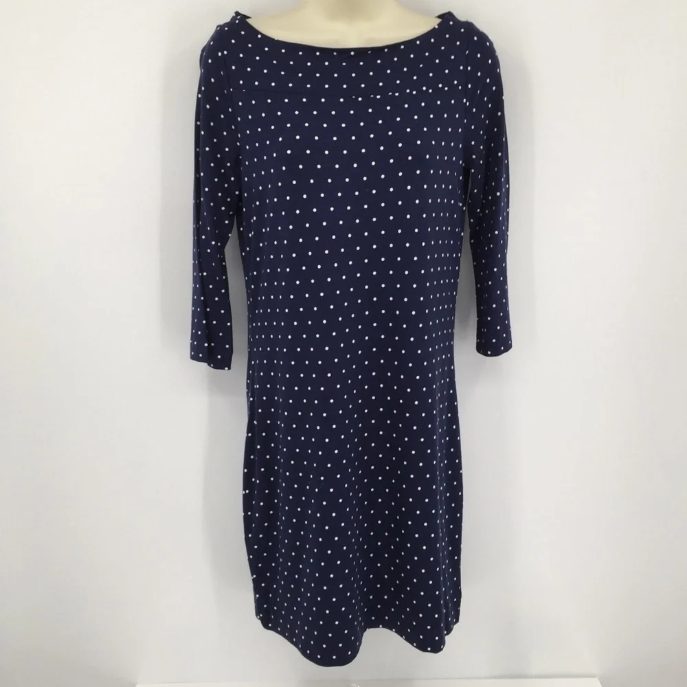 DVF Diane von Furstenberg Ruri Polka dot retro navy shift dress new X-Small 2 4